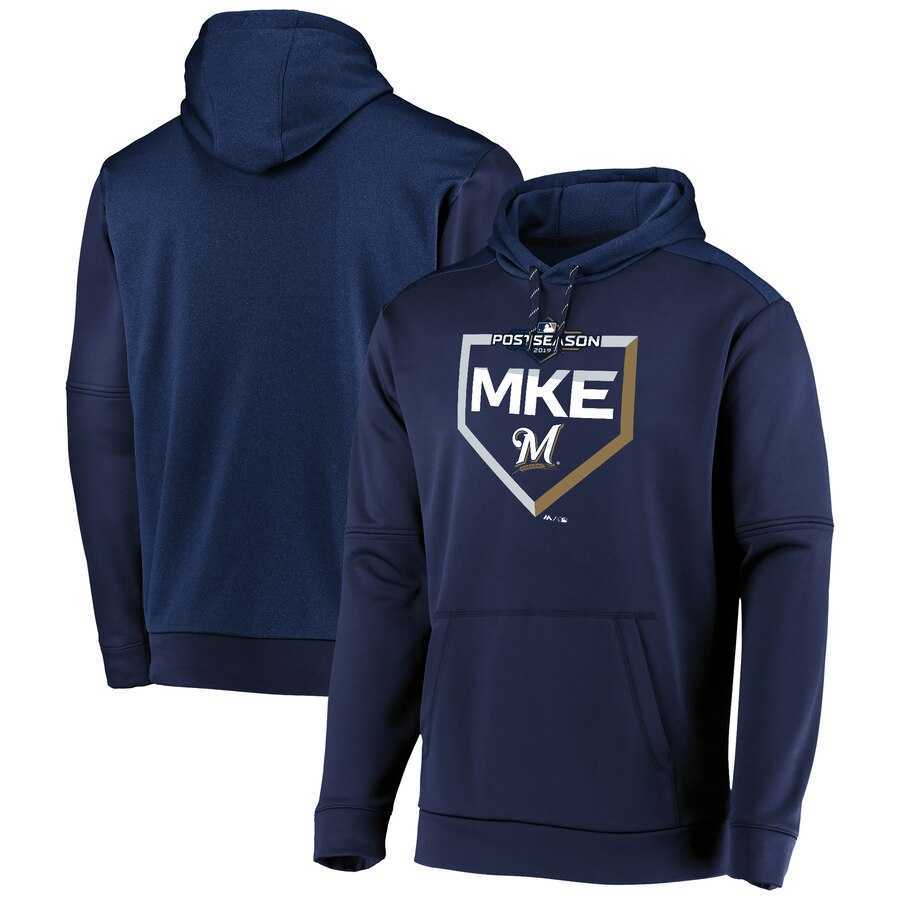 Men's Milwaukee Brewers Majestic 2019 Postseason M Logo Dugout Authentic Pullover Hoodie Navy,We sell and wholesale Men's Milwaukee Brewers Majestic 2019 Postseason M Logo Dugout Authentic Pullover Hoodie Navy on line form chian!
